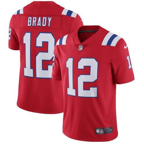 Men New England Patriots 12 Tom Brady Nike Red Limited NFL Jersey
